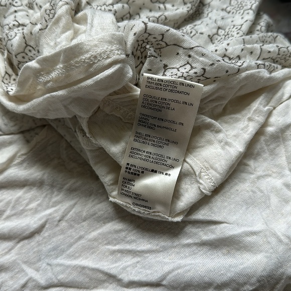 Free People Indigo Dreams Tunic - Cream and Tan Crochet Embroidered Medium M - Picture 9 of 9